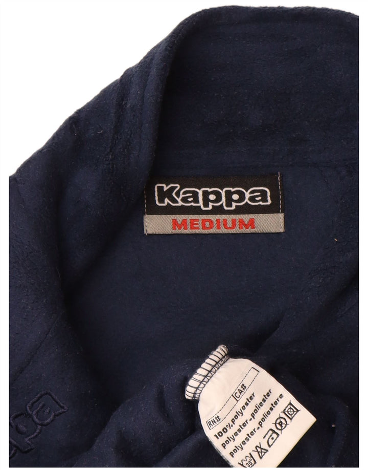 Maglione in pile Kappa da uomo con grafica con zip e collo medio in poliestere blu navy