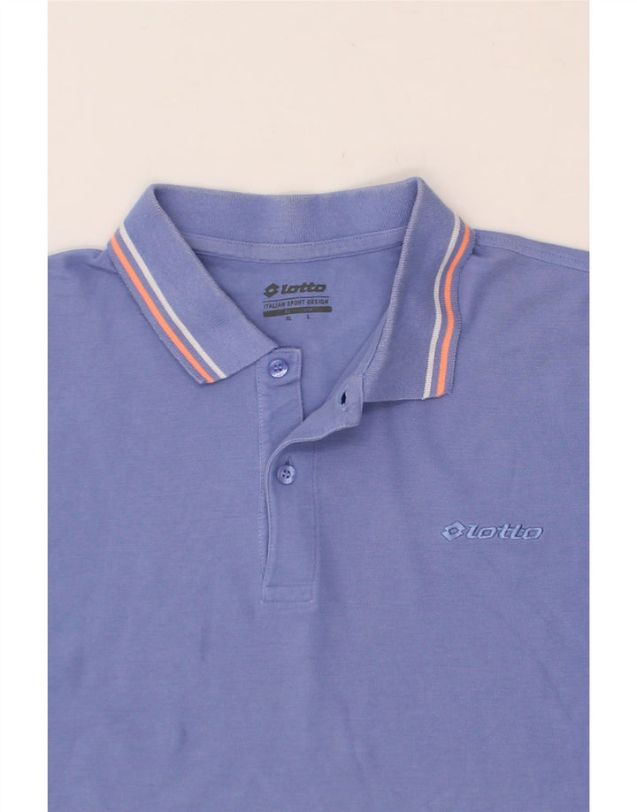 LOTTO Mens Polo Shirt Large Blue Cotton Vintage Lotto and Second-Hand Lotto from Messina Hembry 
