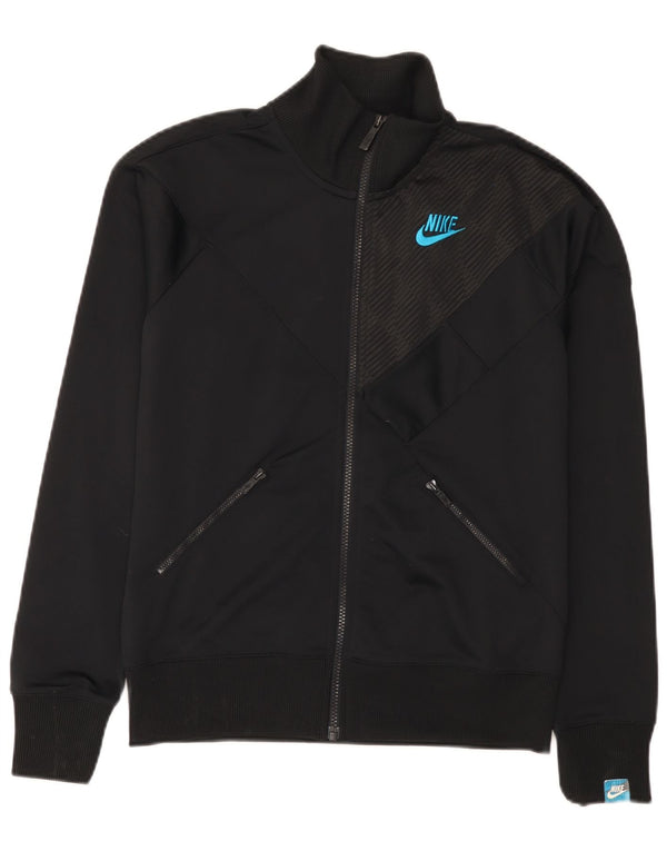Giacca superiore della tuta da donna Nike UK 10/12 Poliestere gessato medio nero