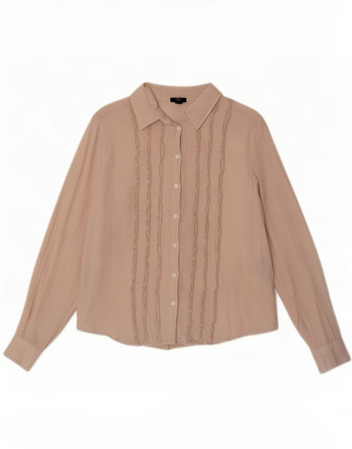 Gant Camicia da donna con volant sul davanti UK 16 Grande lino beige