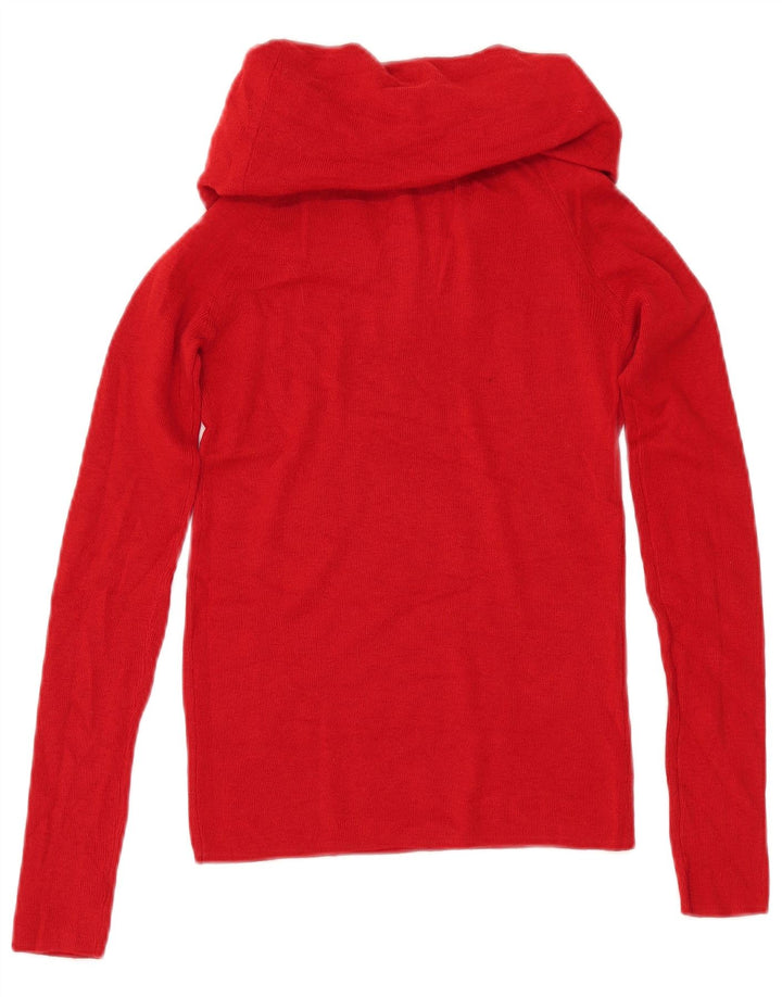 Maglione ZARA da donna con collo alto corto UK 12 rosso medio