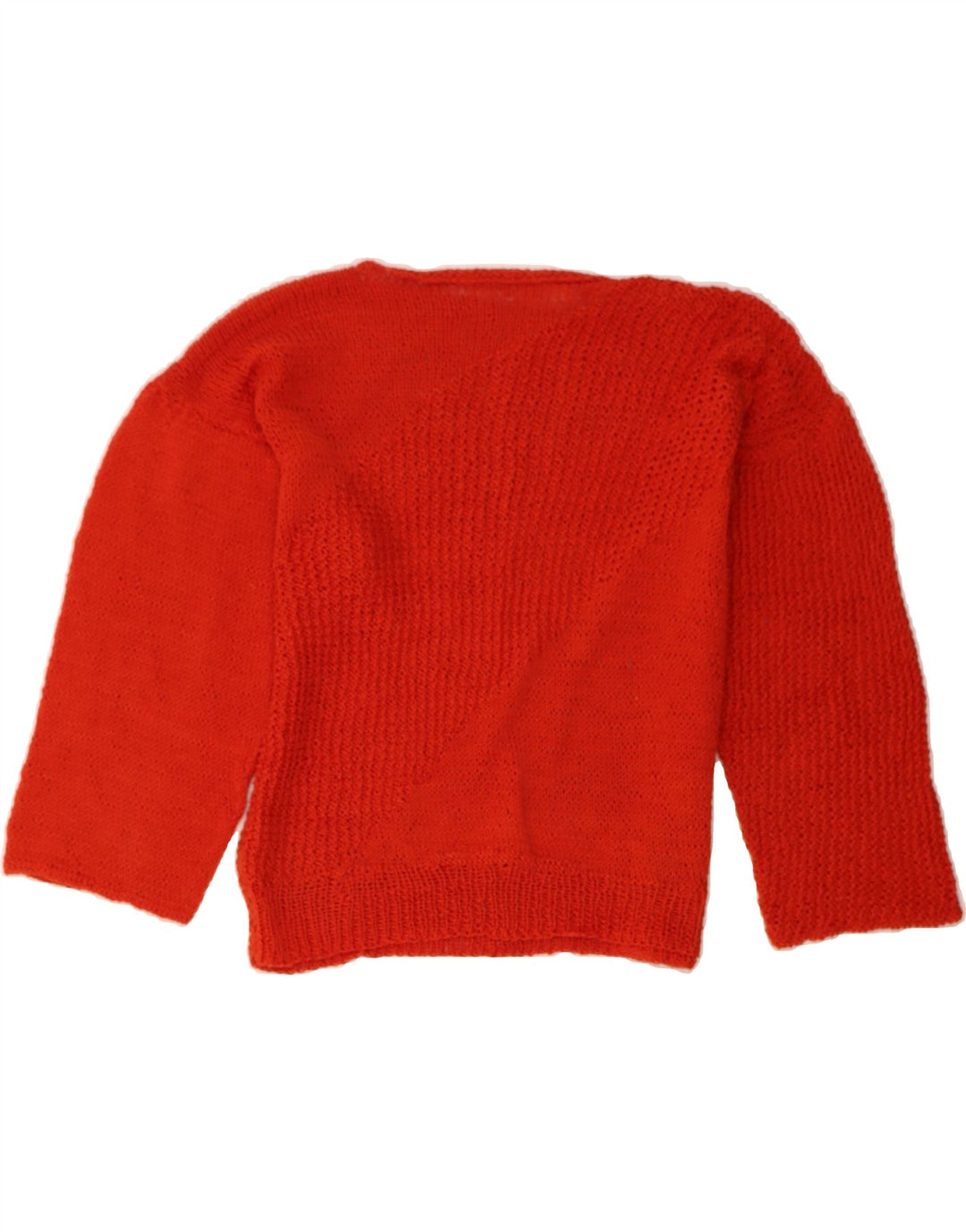 VINTAGE Womens Crop Boat Neck Jumper Sweater UK 14 Medium Red Vintage Vintage and Second-Hand Vintage from Messina Hembry 