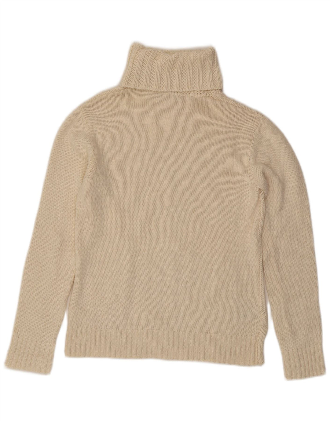 Maglione maglione da donna a collo alto Lacoste taglia 42 grande lana bianco sporco
