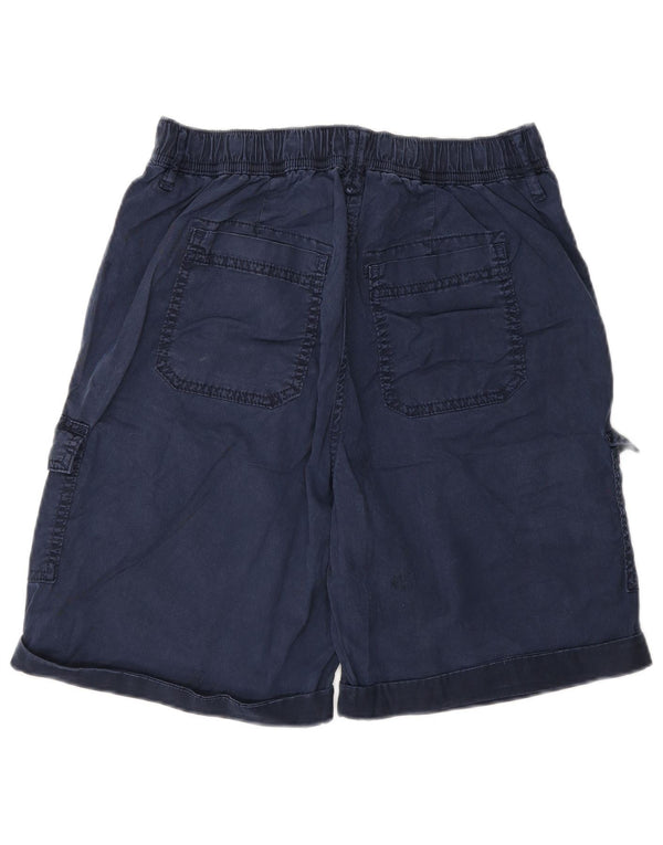Pantaloncini cargo a vita alta da donna Marks & Spencer UK 10 piccoli W26 blu navy