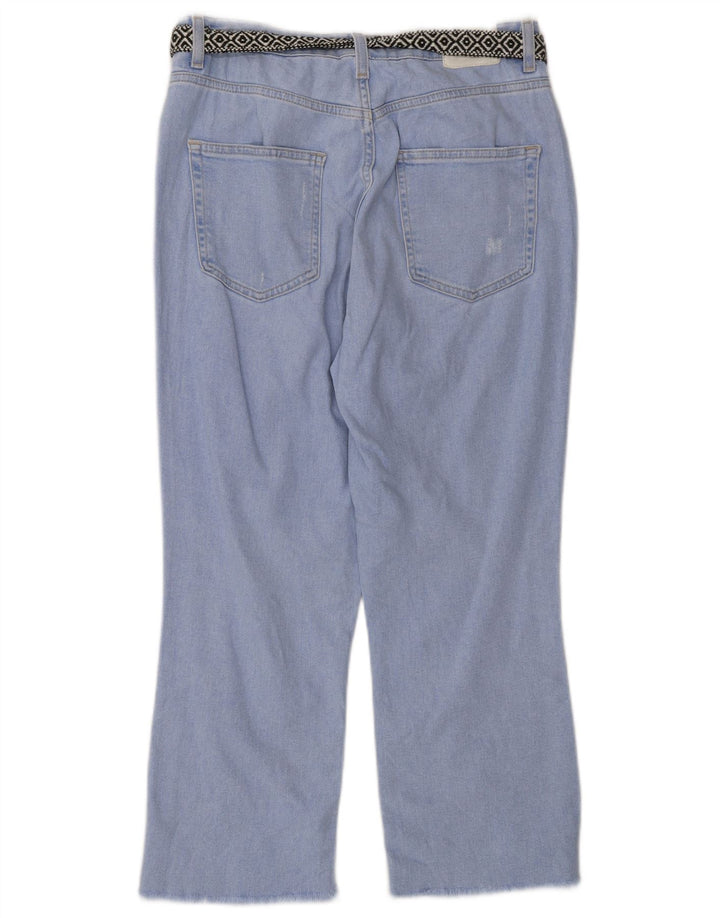 Jeans corti effetto invecchiato da donna Zara EU 38 piccolo W28 L24 cotone blu