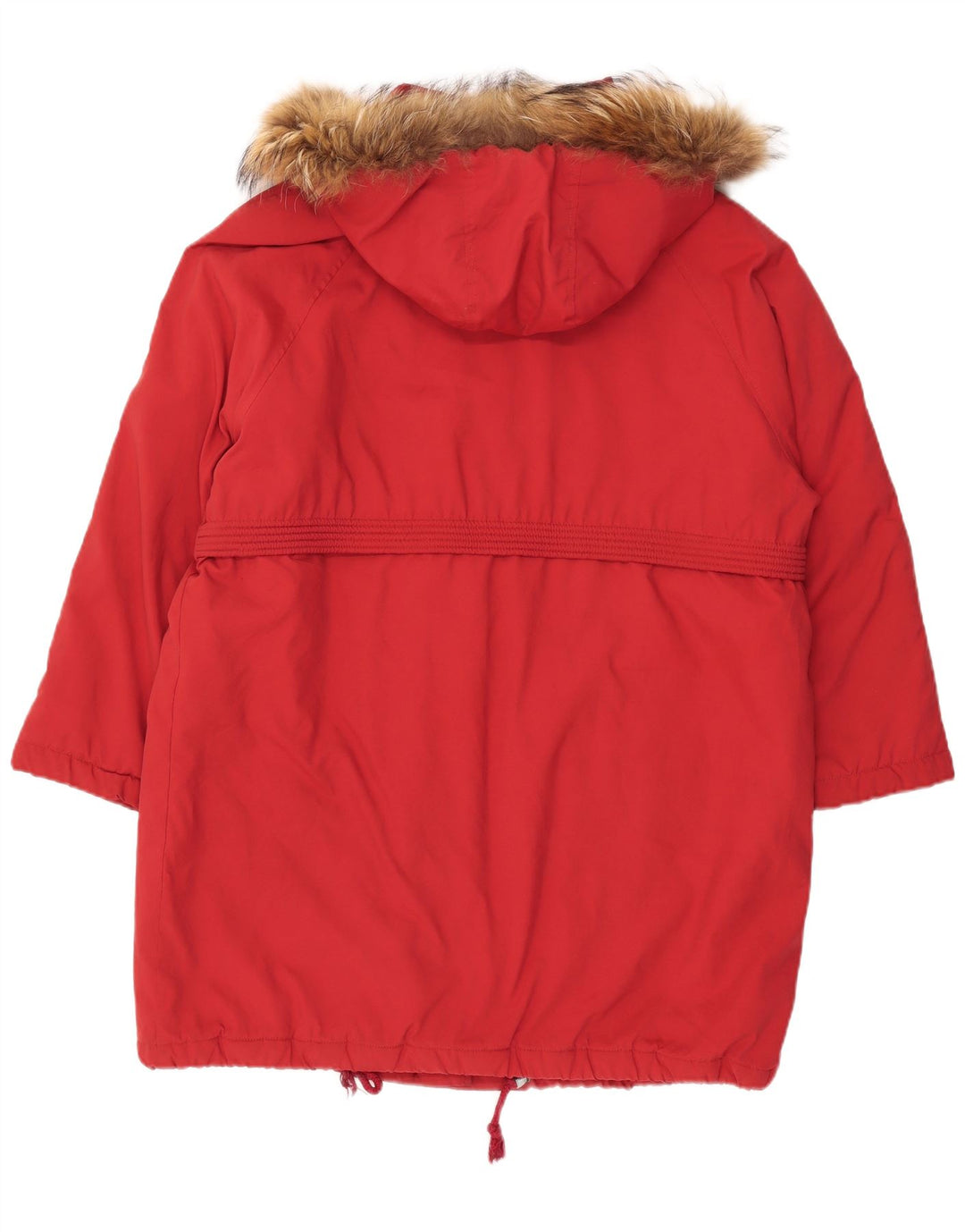 Parka oversize con cappuccio da donna vintage IT 44 rosso medio