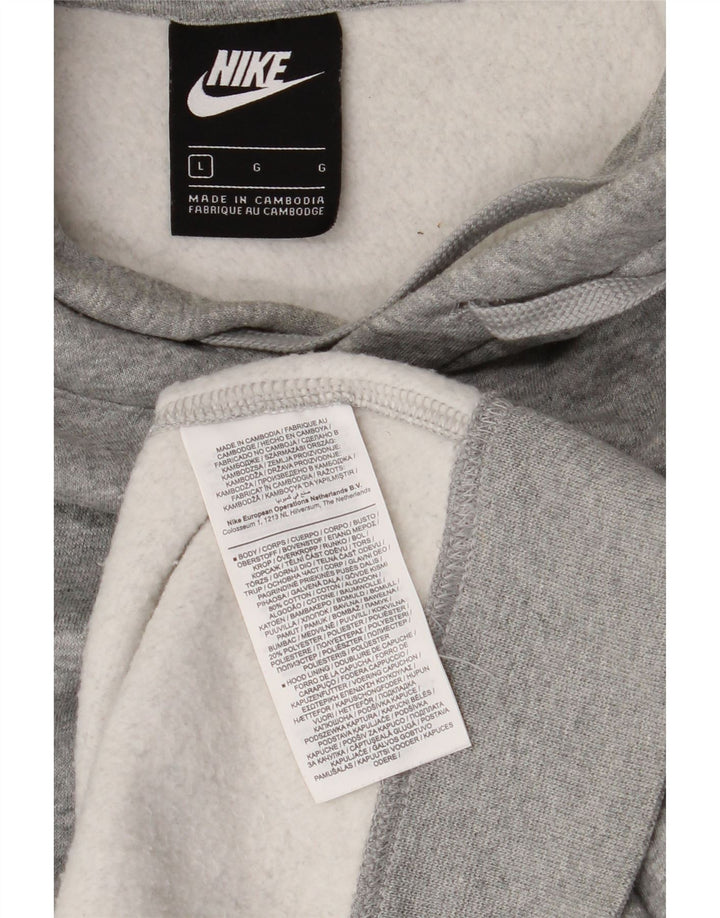 Felpa con cappuccio da uomo Nike Large in cotone chiazzato grigio