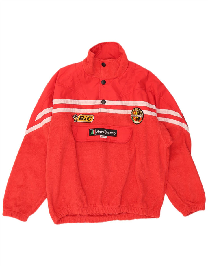 Maglione in pile grafico da uomo Anzi Besson vestibilità ampia IT 50 medio rosso