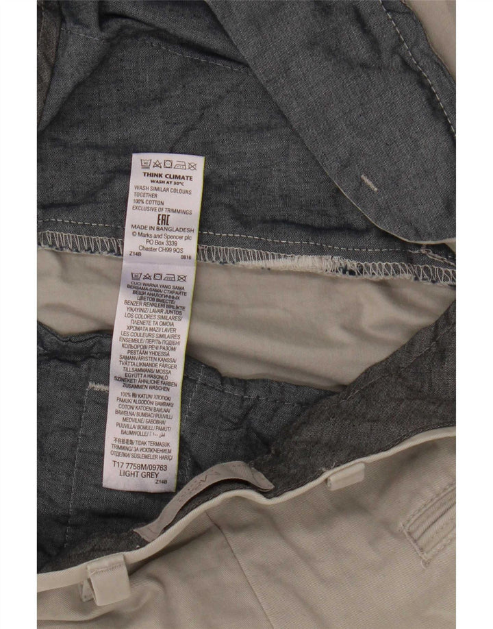 Pantaloncini chino da uomo Marks & Spencer W36 grandi in cotone grigio
