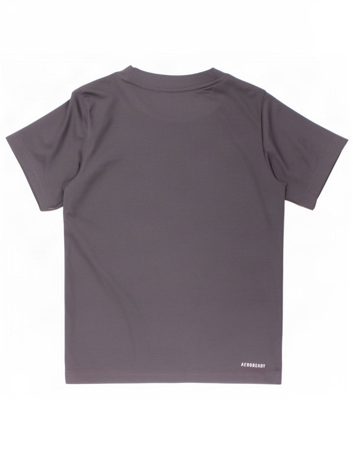 T-shirt grafica Adidas Aeroready per ragazzi 5-6 anni in poliestere grigio