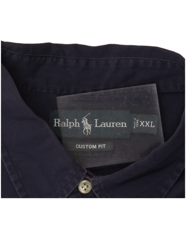 POLO RALPH LAUREN Camicia da uomo su misura 2XL Cotone blu navy