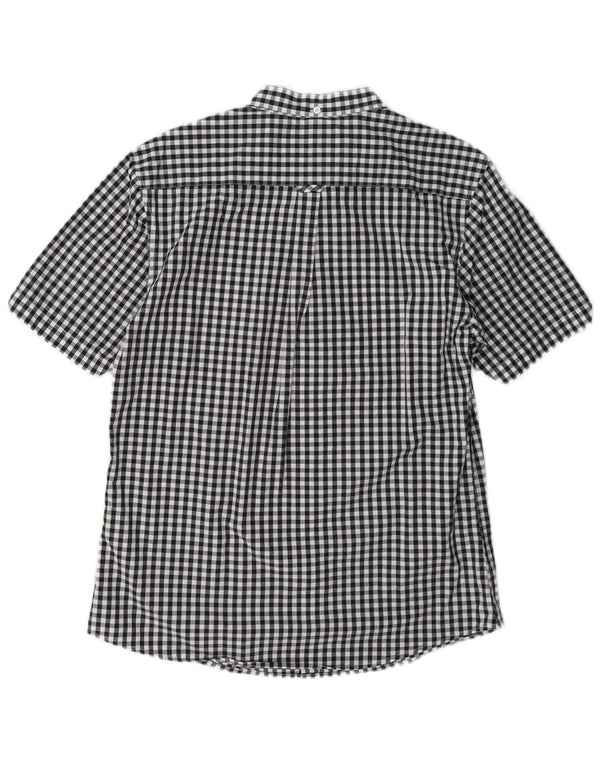 Camicia a maniche corte da uomo Le Shark Large in cotone a quadretti blu navy