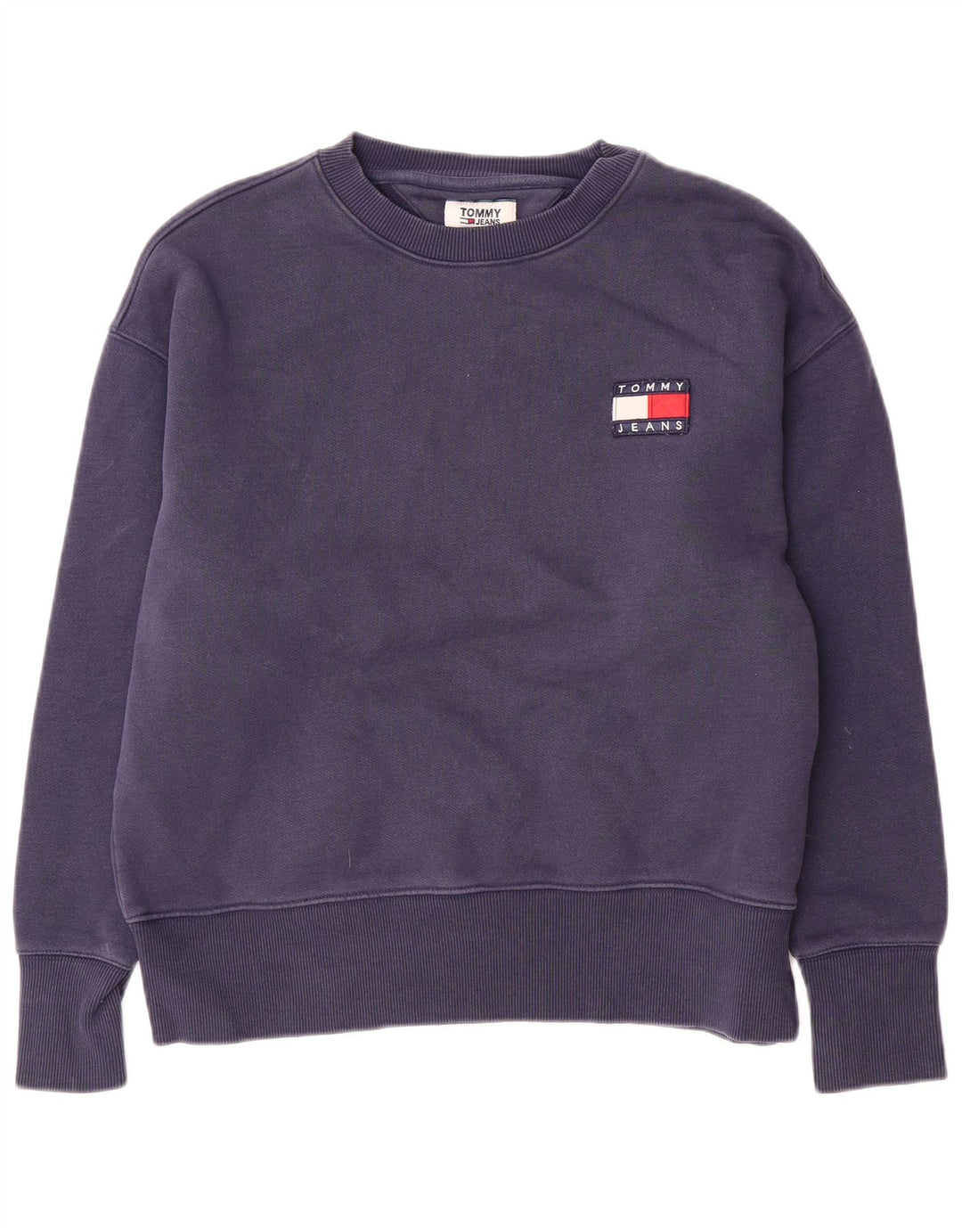 Tommy Hilfiger Uomo Felpa Maglione Medio Blu Navy Cotone