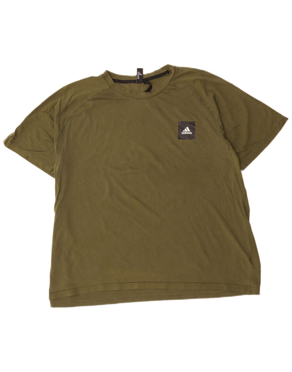 T-shirt da uomo Adidas Top 2XL cotone kaki