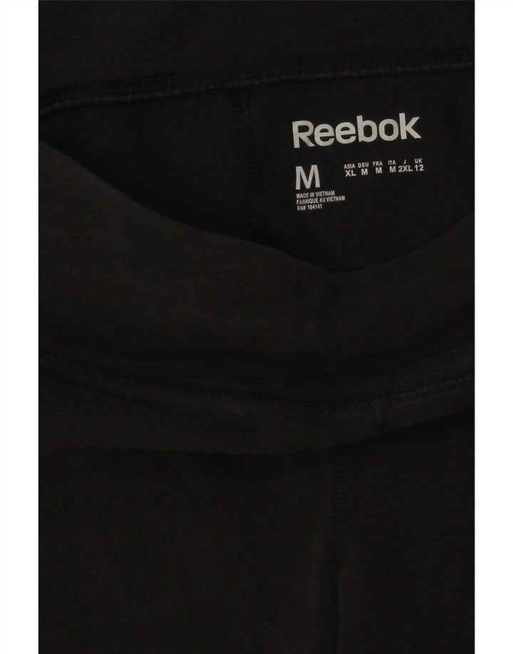 REEBOK Womens Capri Tracksuit Trousers UK 12 Medium Black Vintage Reebok and Second-Hand Reebok from Messina Hembry 