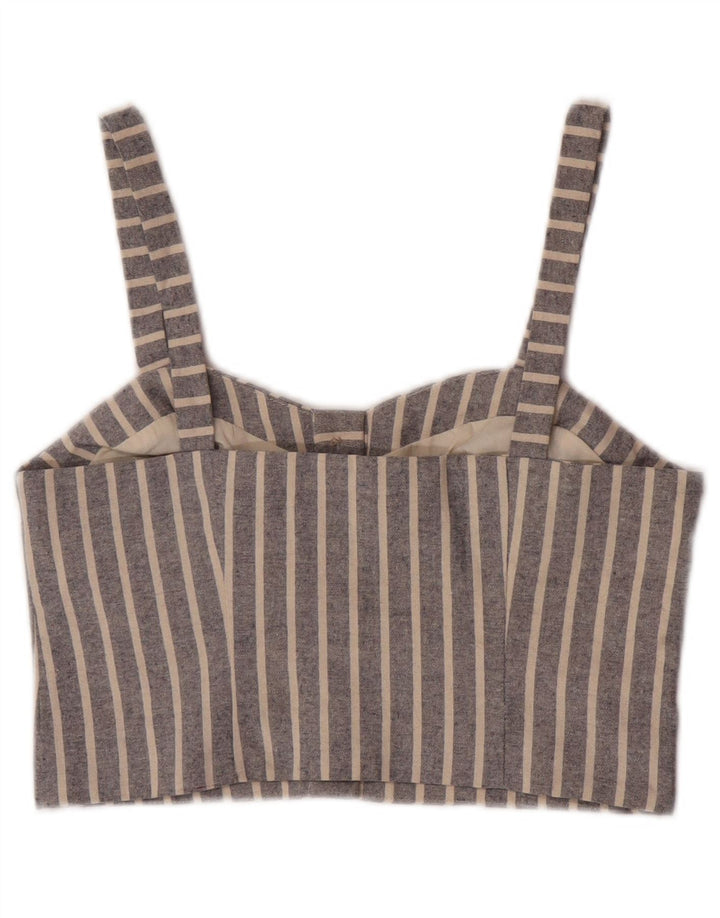 Topshop da donna Crop Top UK 10 piccolo poliestere a righe blu