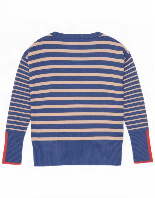 White Stuff Maglione girocollo da donna girocollo UK 10 Small Blue Striped