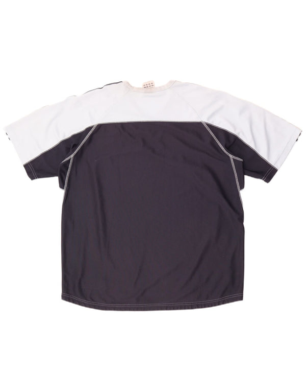 T-shirt da uomo Adidas Top XL blu poliestere color block