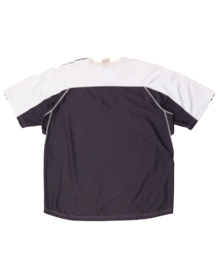 T-shirt da uomo Adidas Top XL blu poliestere color block