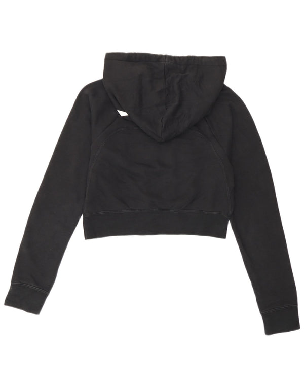 Felpa con cappuccio grafica corta Nike da donna UK 10 piccola nera