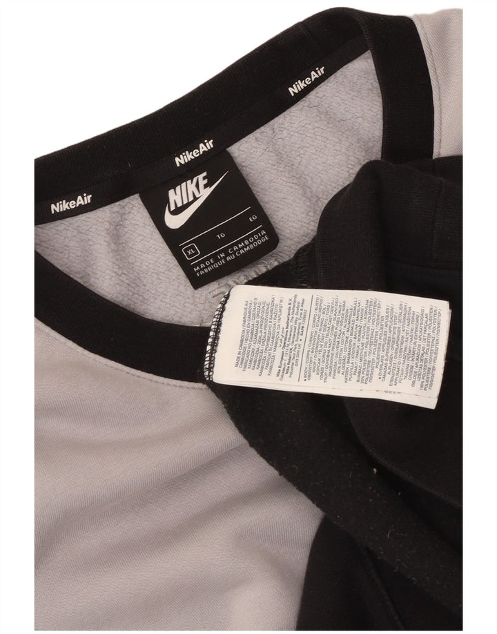 Felpa da uomo NIKE maglione XL in cotone color block grigio