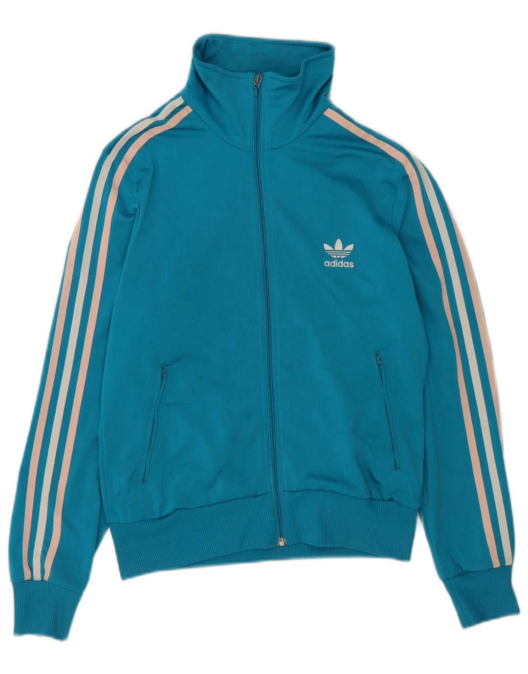 Giacca da ginnastica grafica da donna Adidas UK 16 grande poliestere blu