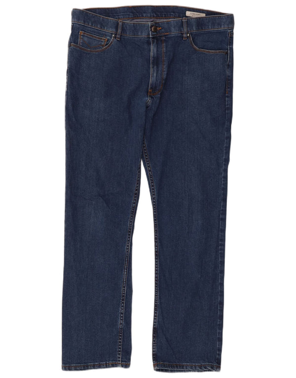 Jeans dritti da uomo Marks & Spencer W38 L31 cotone blu