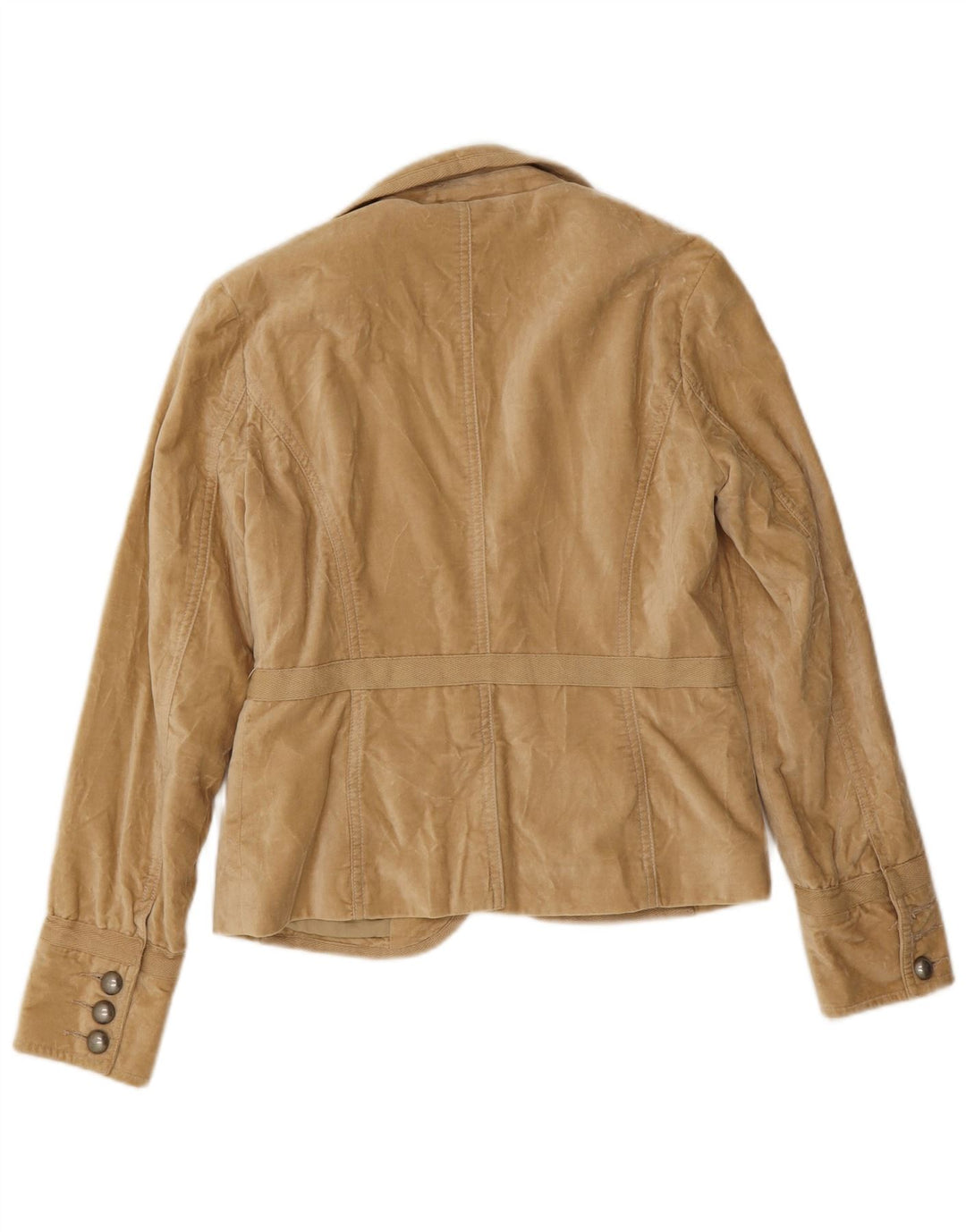 Giacca blazer da donna a 1 bottone in velluto Massimo Dutti EU 38 piccola in cotone beige