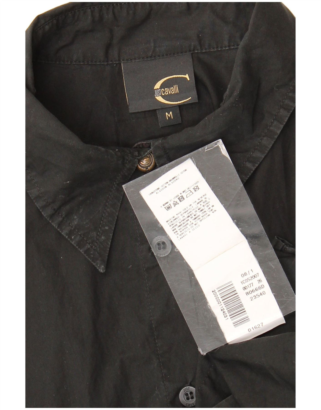 Camicia da donna Just Cavalli UK 12 cotone nero medio
