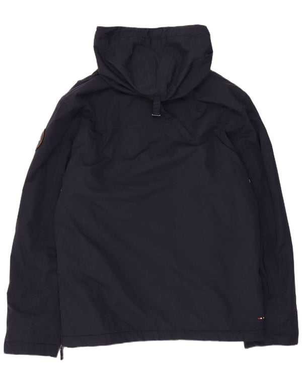 Giacca anorak con cappuccio grafico da uomo Napapijri UK 40 Large in poliestere blu navy
