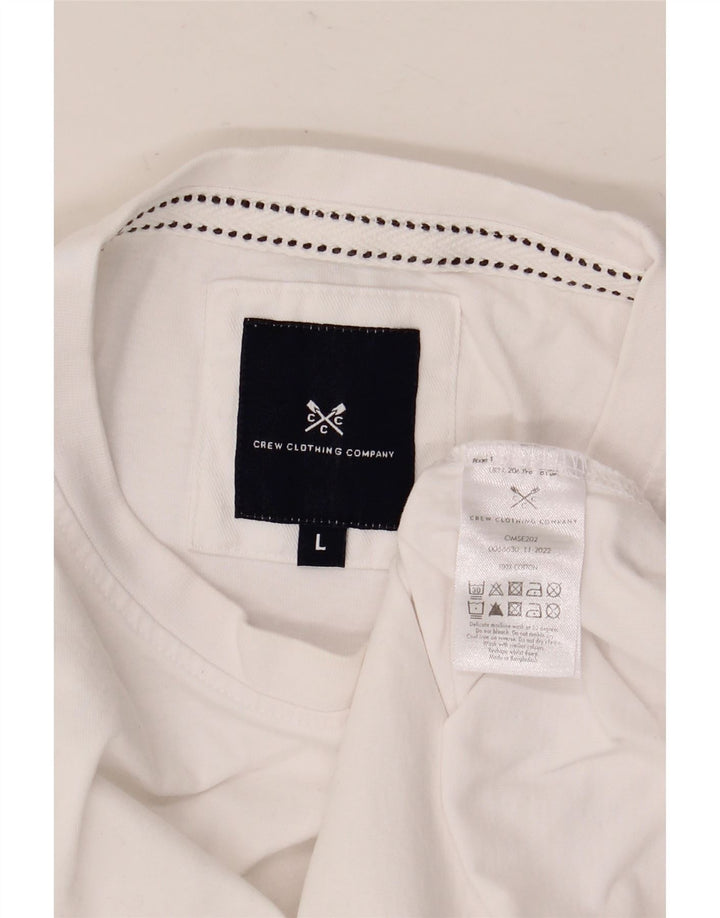 CREW CLOTHING T-shirt da uomo Top Large in cotone bianco