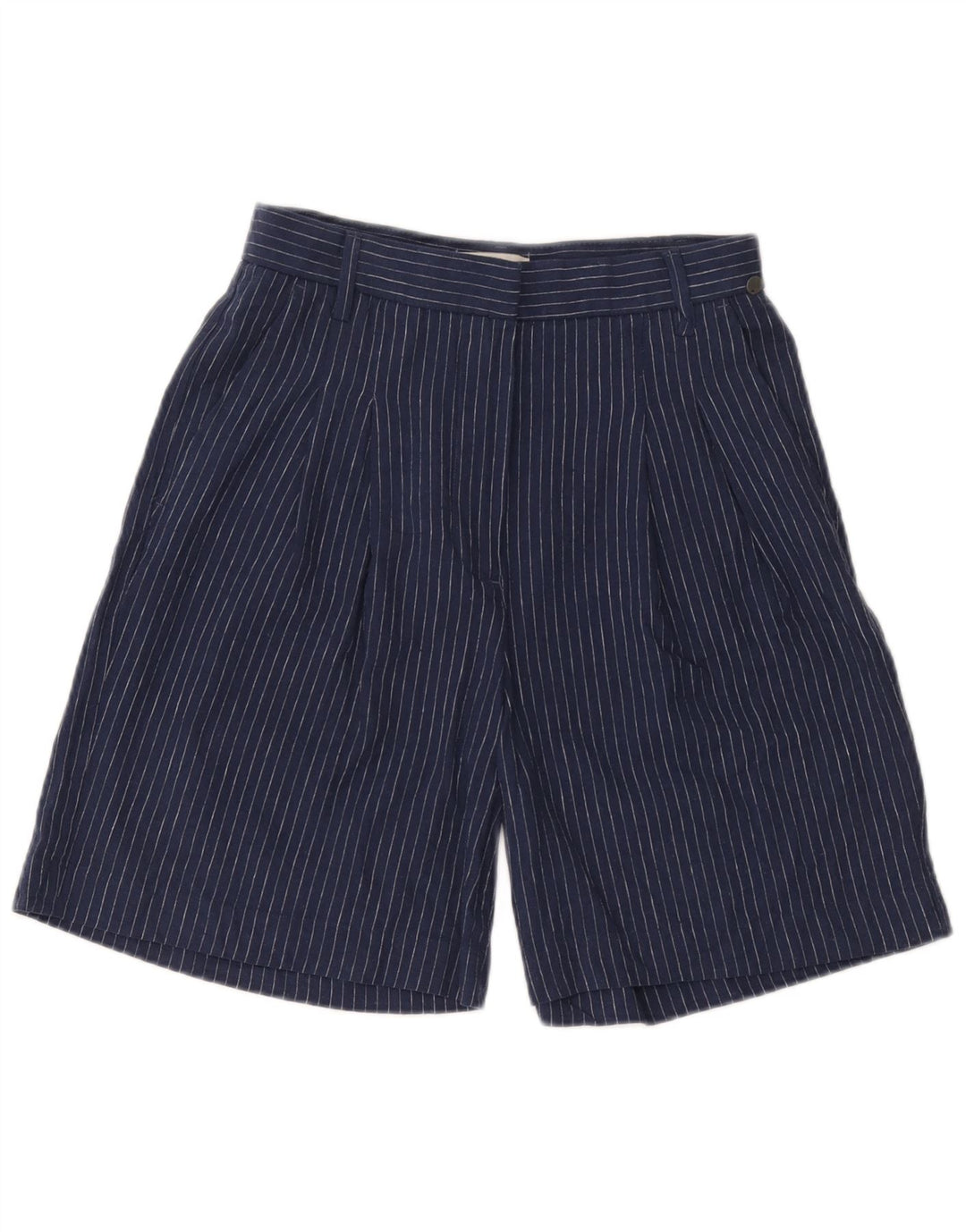 Pantaloncini chino con pegging da donna Carrera W29 lino gessato medio blu navy