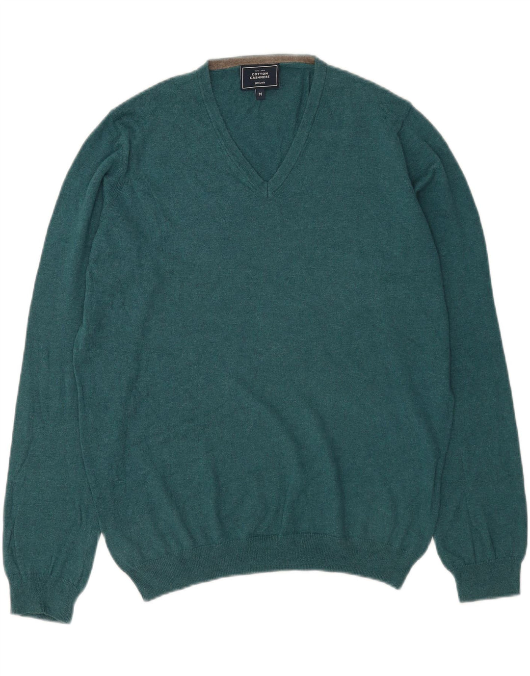 Maglione da uomo con scollo a V John Lewis in cotone blu medio