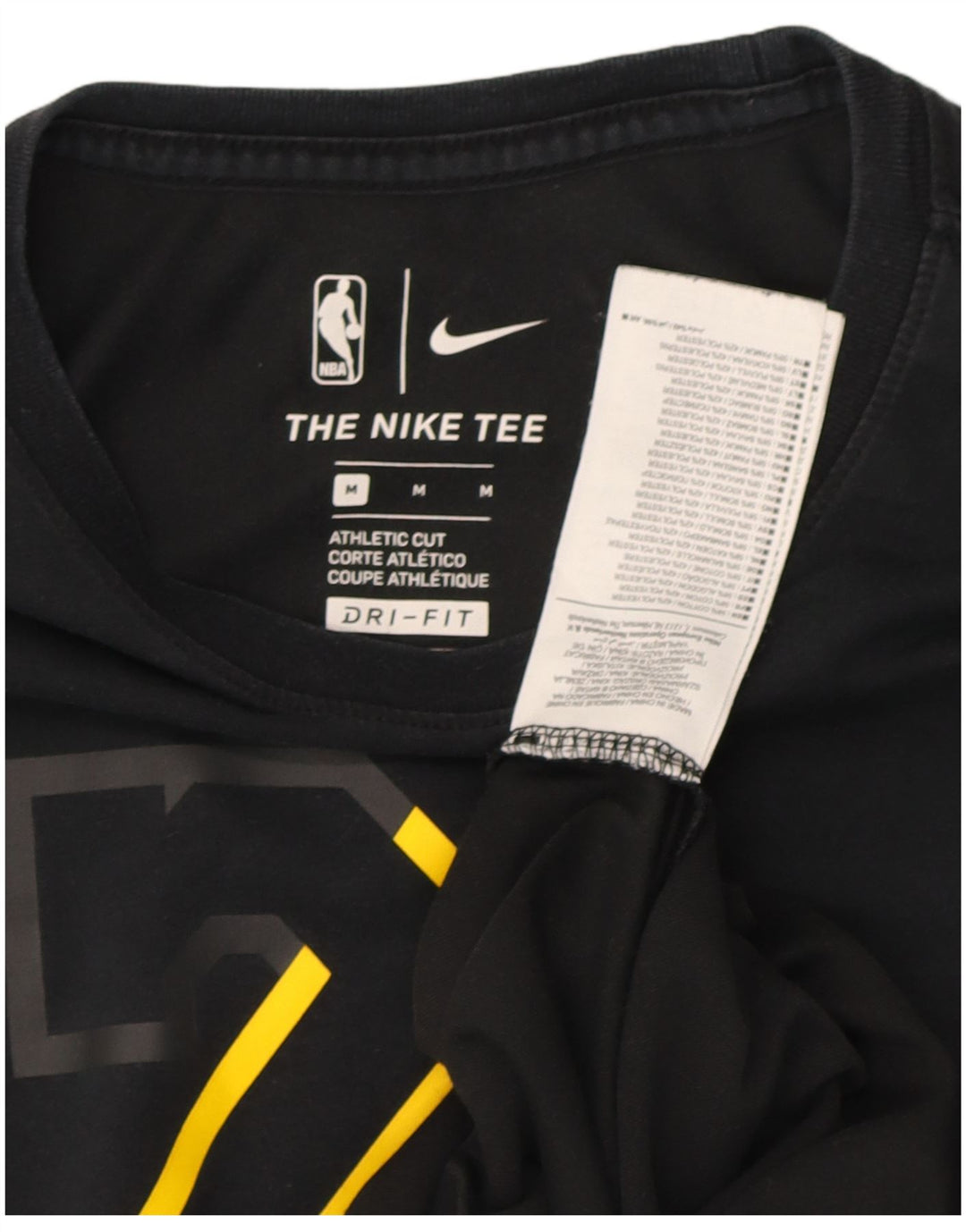 NIKE Mens Dri Fit Graphic T-Shirt Top Medium Black Cotton