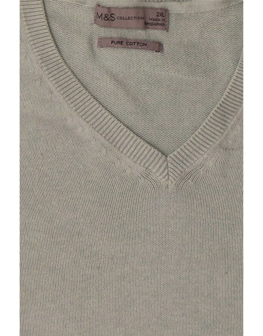 Maglione maglione con scollo a V da uomo Marks & Spencer 2XL cotone grigio
