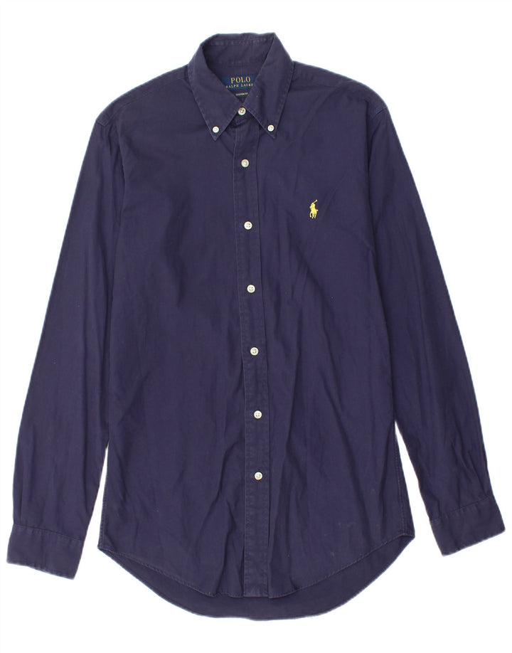 POLO RALPH LAUREN Camicia da uomo su misura XS in cotone blu navy