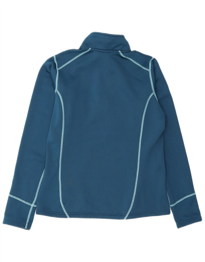 Felpa da donna con collo con zip Rab, maglione, UK 12, poliestere blu medio