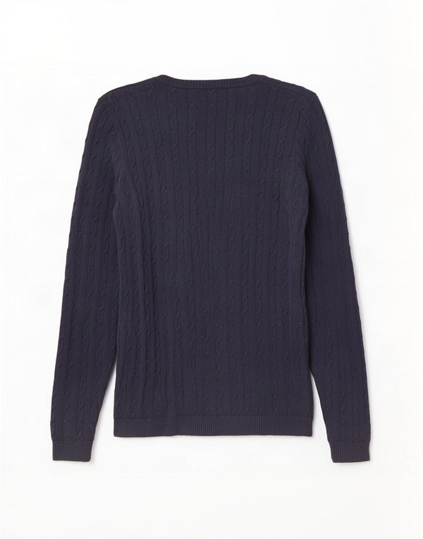 Polo Assn. Maglione da donna con scollo a V UK 8 piccolo cotone blu navy
