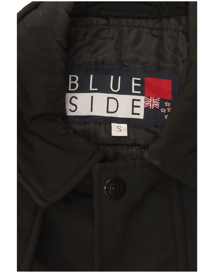 Giacca pratica da uomo dal taglio ampio con lato blu UK 36 piccola in poliestere nero