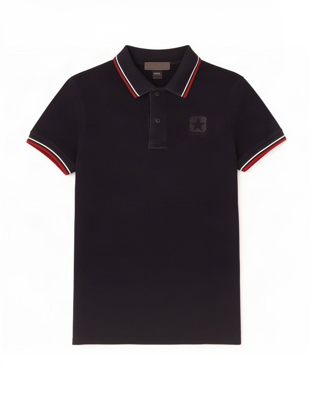 Polo da uomo Converse piccola in cotone a righe blu navy