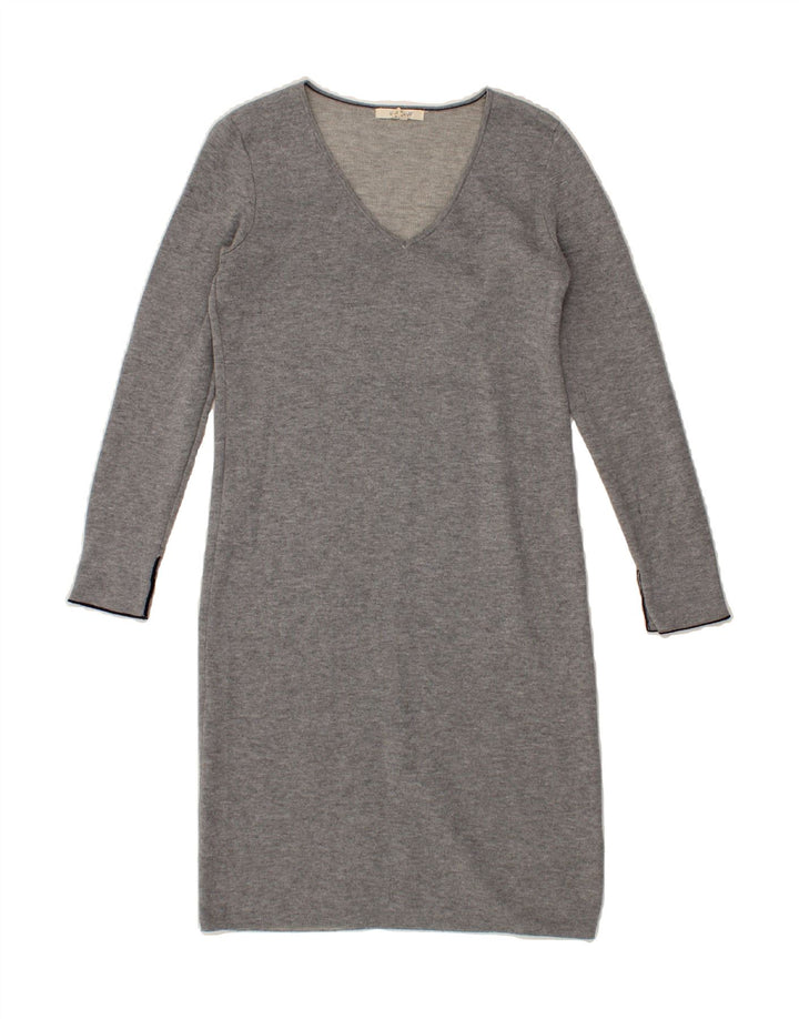 WHITE STUFF Womens Long Sleeve Jumper Dress UK 8 Small  Grey Cotton Vintage White Stuff and Second-Hand White Stuff from Messina Hembry 