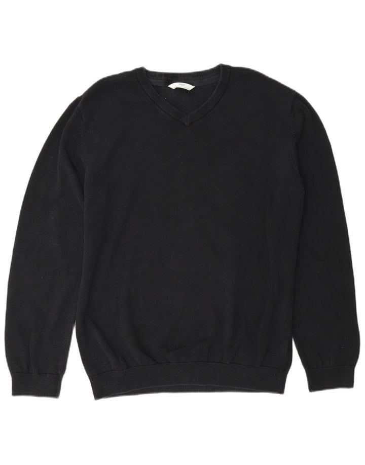 Maglione Marks & Spencer da ragazzo con scollo a V 15-16 anni in cotone nero