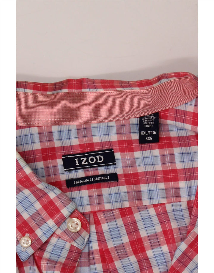 IZOD Mens Shirt 2XL Red Check Cotton Vintage Izod and Second-Hand Izod from Messina Hembry 
