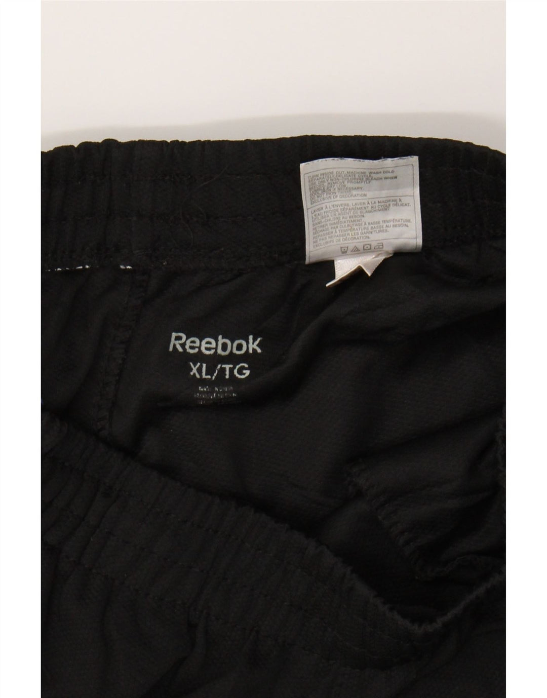 REEBOK Boys Tracksuit Trousers 11-12 Years XL Black Polyester Vintage Reebok and Second-Hand Reebok from Messina Hembry 