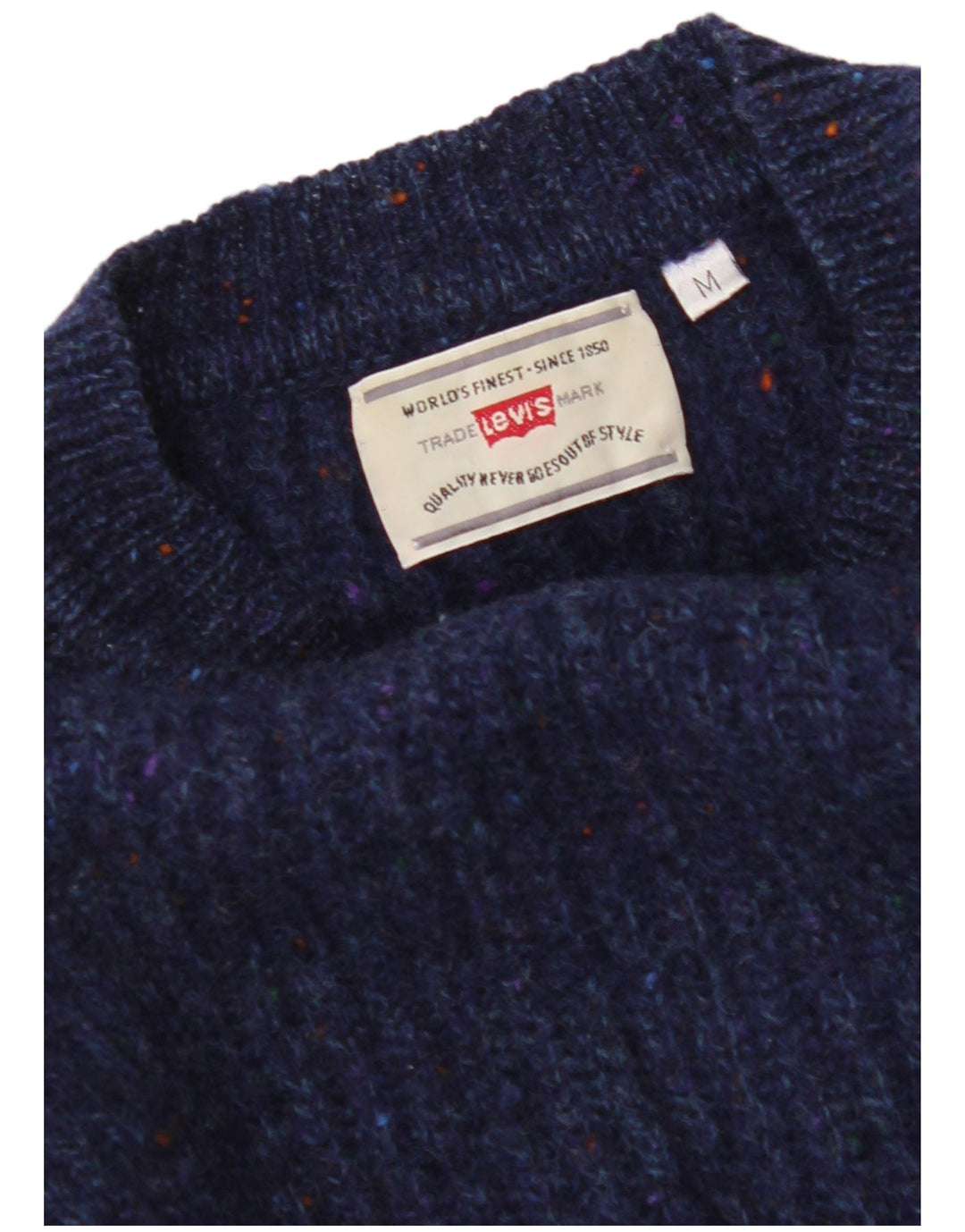 Maglione maglione girocollo da donna LEVI'S UK 14 medio blu navy screziato
