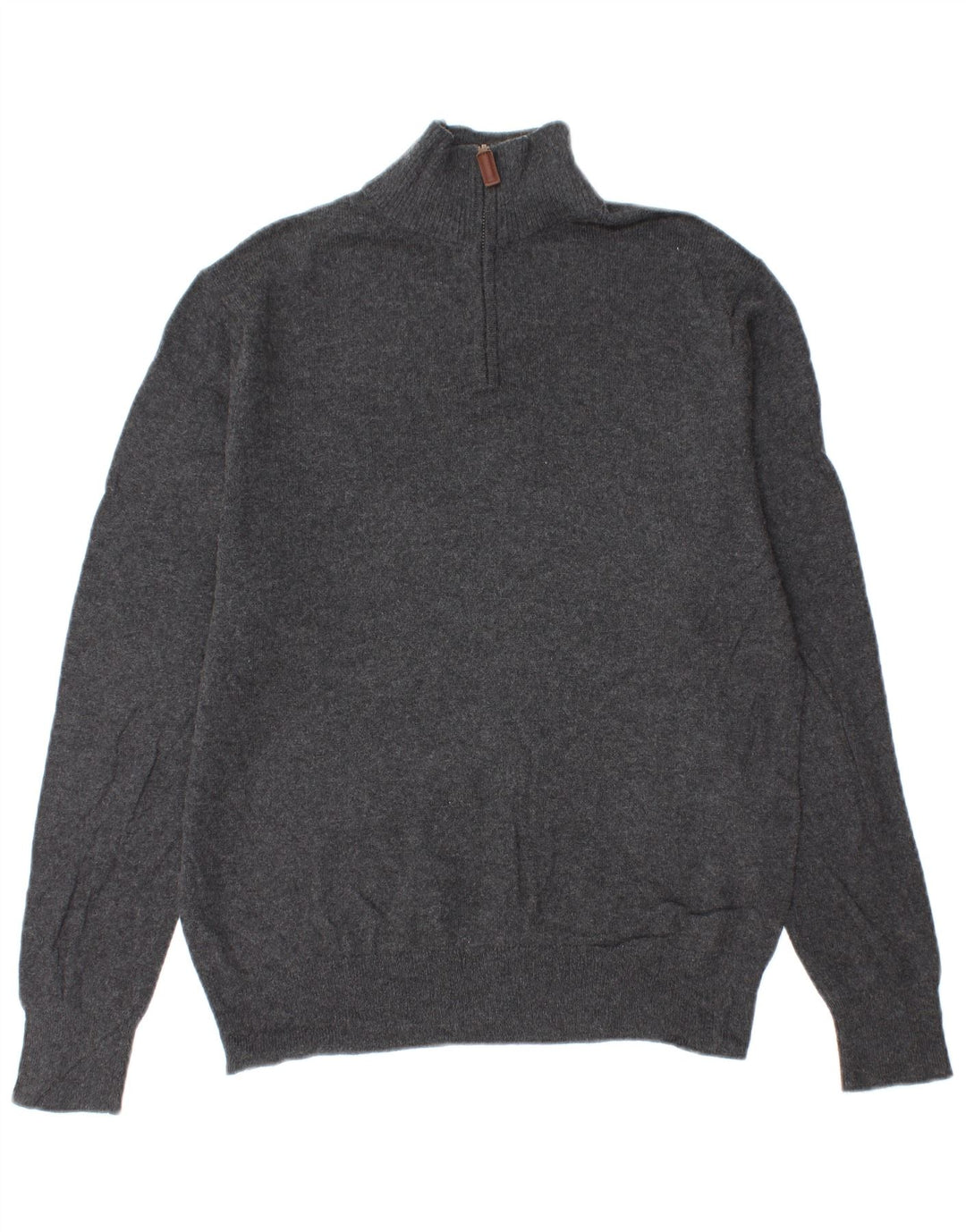 BONOBOS Maglione da uomo con zip e collo in cotone grigio medio
