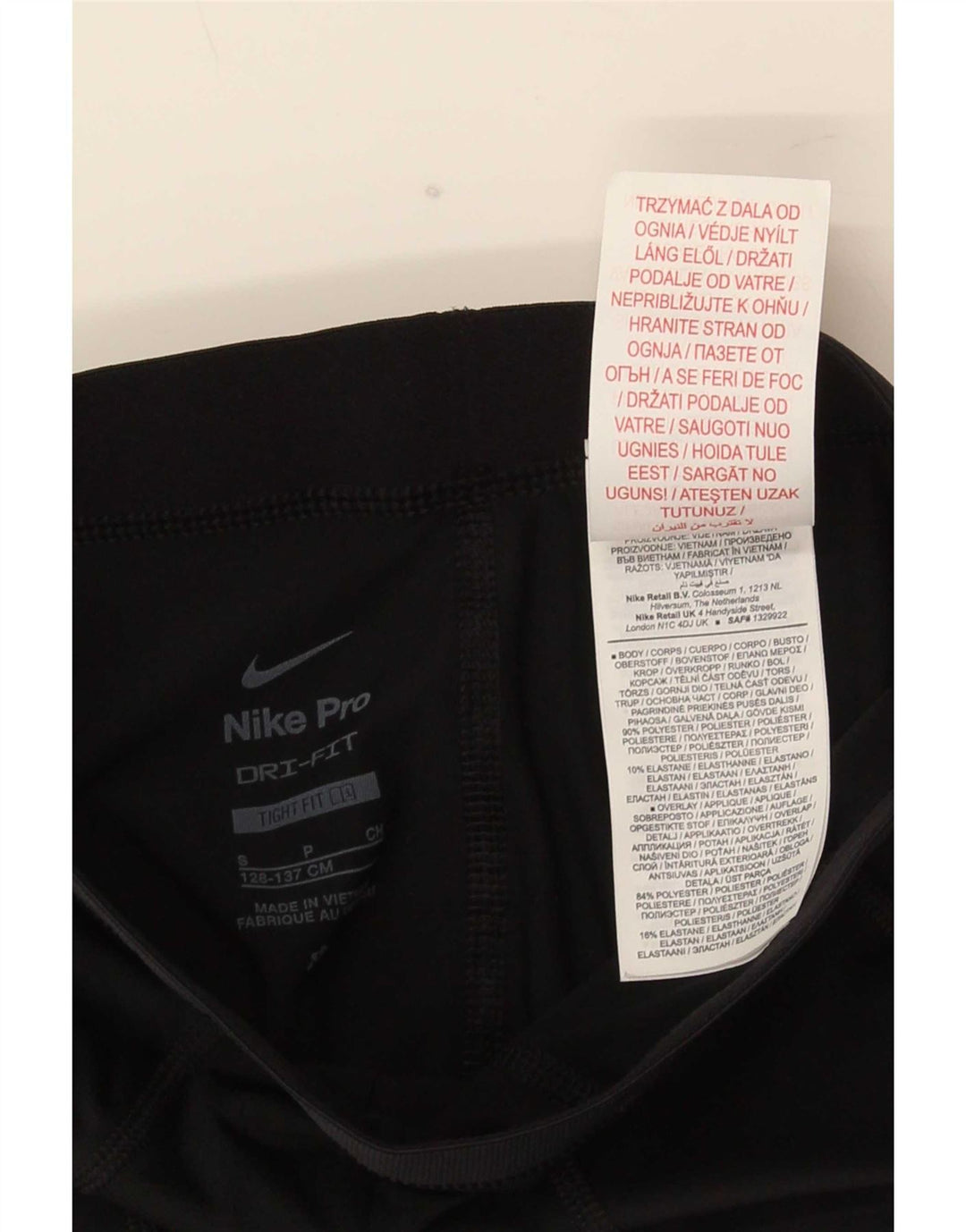 Leggings Nike Dri Fit per ragazze 8-9 anni piccoli in poliestere nero