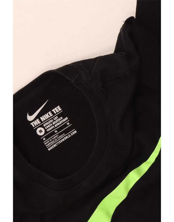 Top Nike da uomo con vestibilità atletica grafica, manica lunga, cotone nero medio