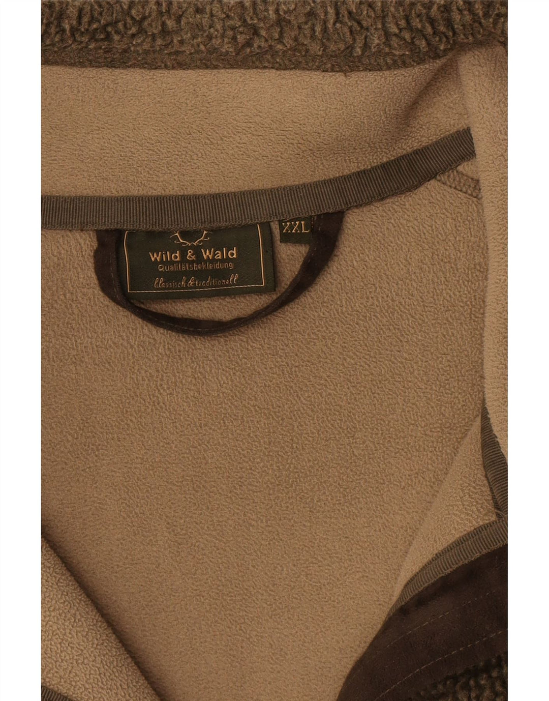 Giacca in pile vintage da uomo UK 44 2XL Poliestere color block kaki