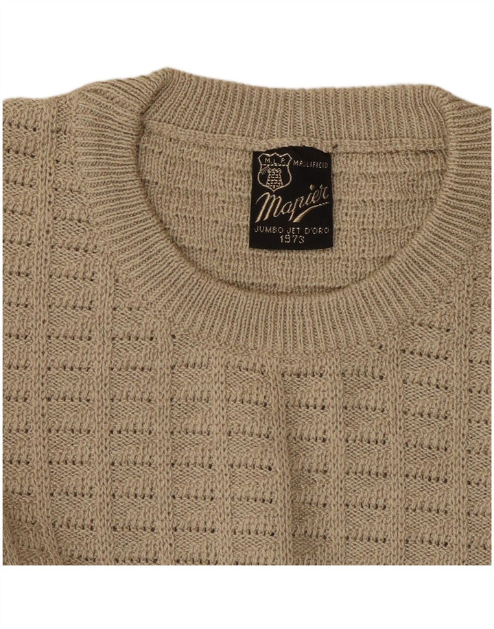 Maglione maglione girocollo da uomo MAPIER grande beige geometrico